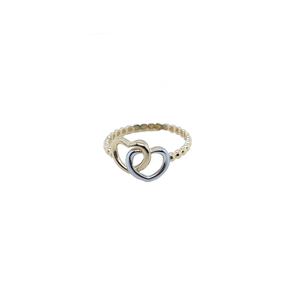 Women’s Heart Ring In 14K White and Yellow Gold image 0