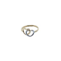Women’s Heart Ring In 14K White and Yellow Gold image 0