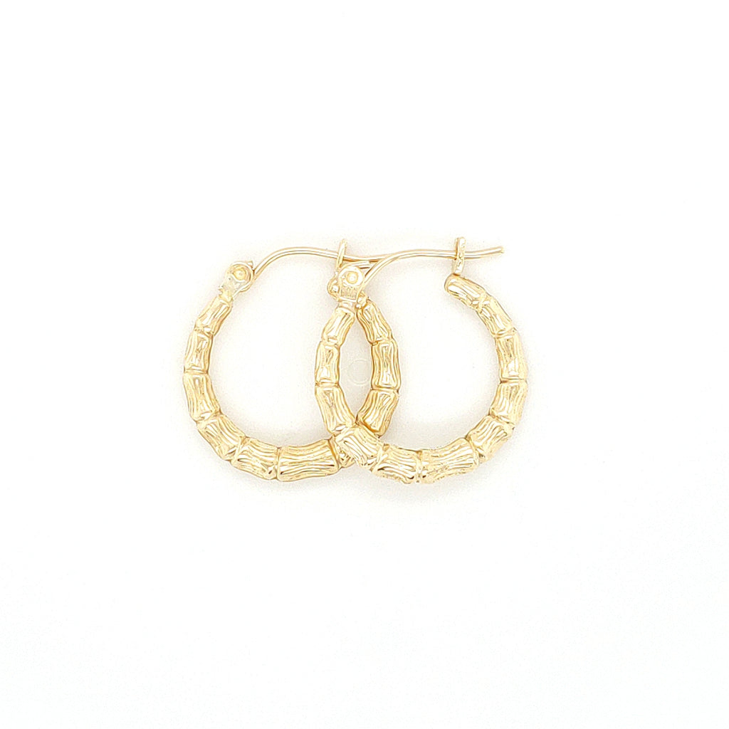 Bamboo Hoop Earring in Yellow Gold image 0