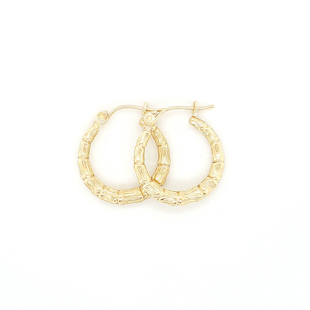 Bamboo Hoop Earring in Yellow Gold image 0