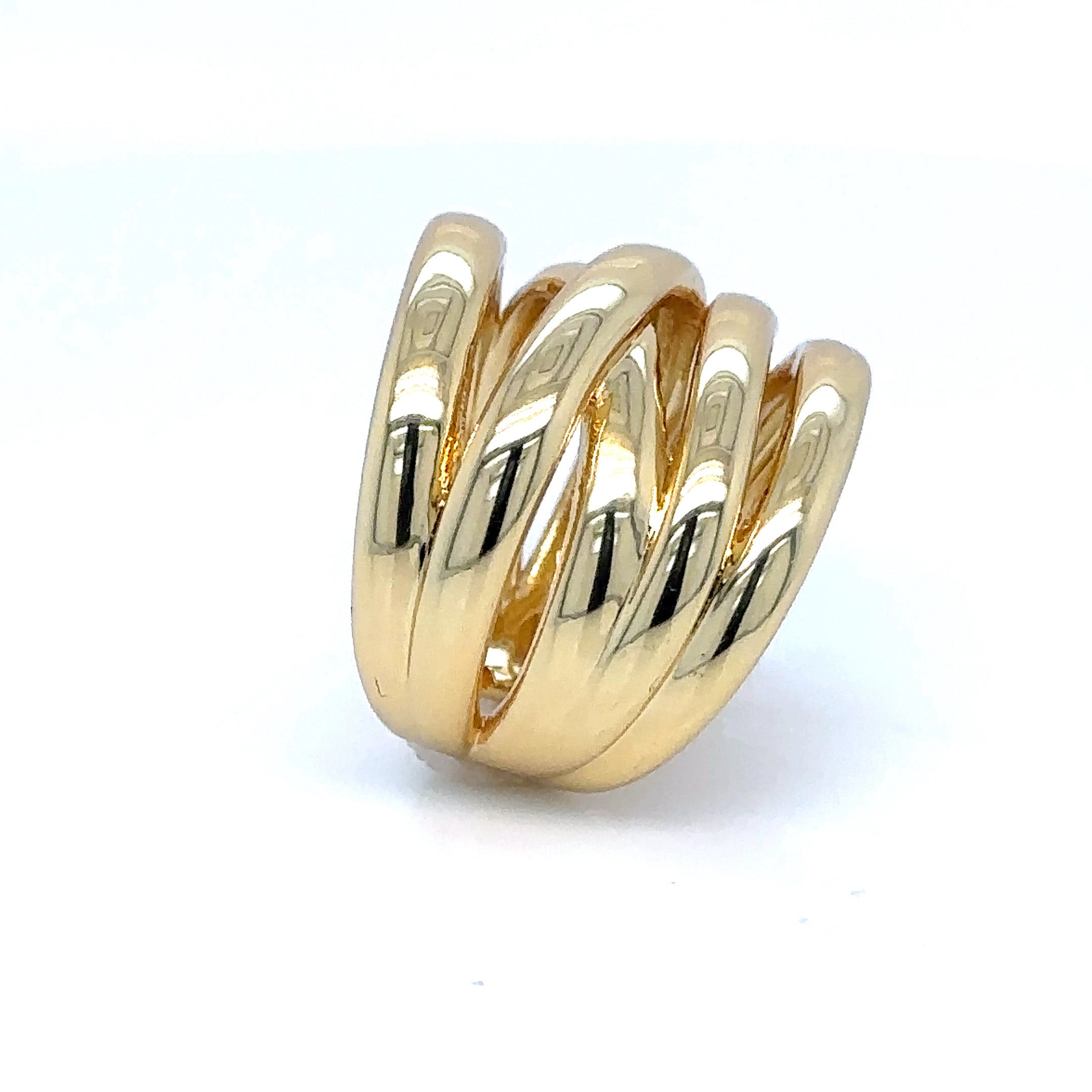 Elegant Multi-Band Gold-Plated Ring image 2