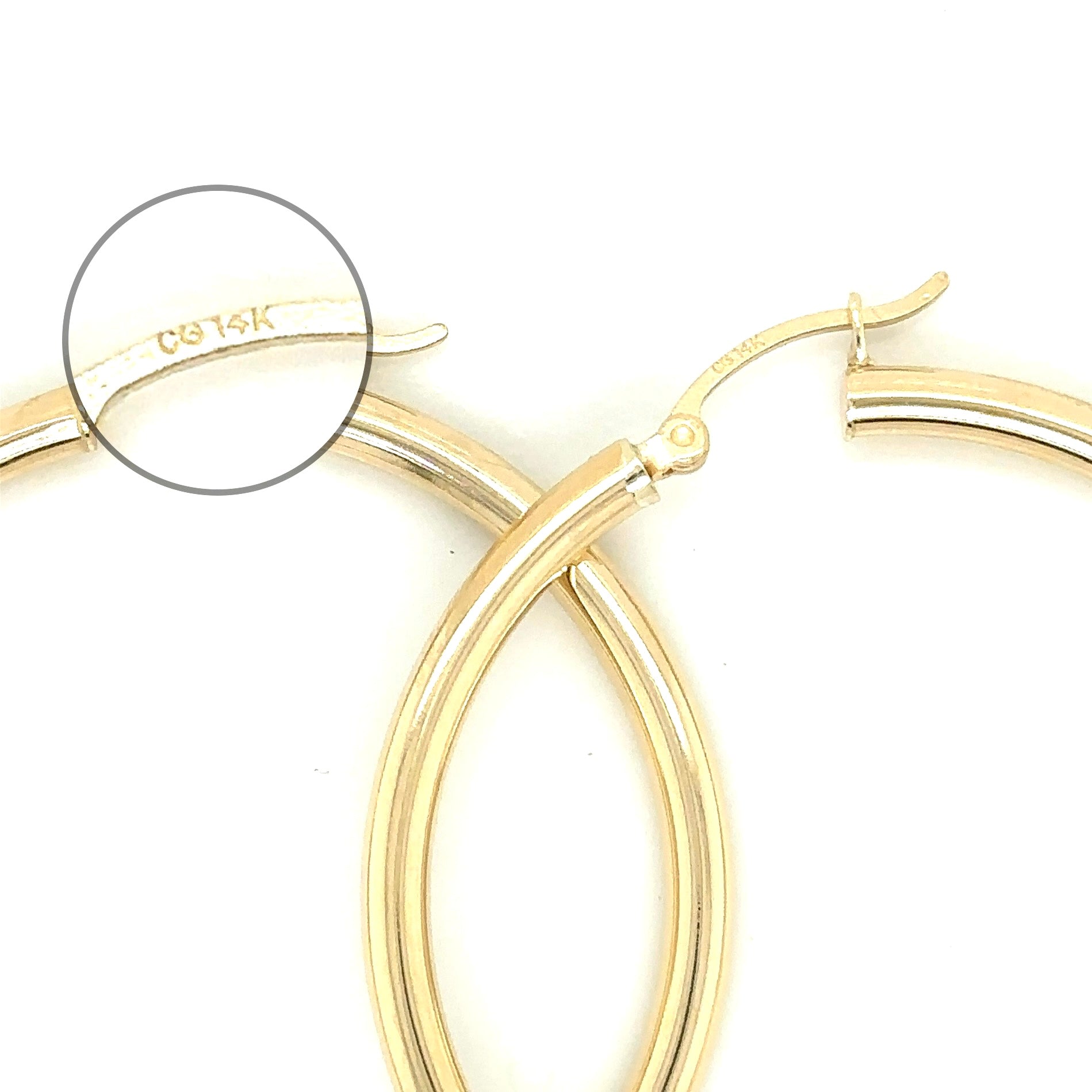 Plain Hoop Earrings in Real 14K Gold image 4