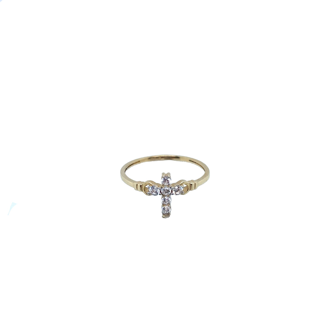 Cross Ring in Real 14K Gold image 0