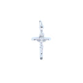 Jesus Cross Pendant in Real 14K White Gold image 0
