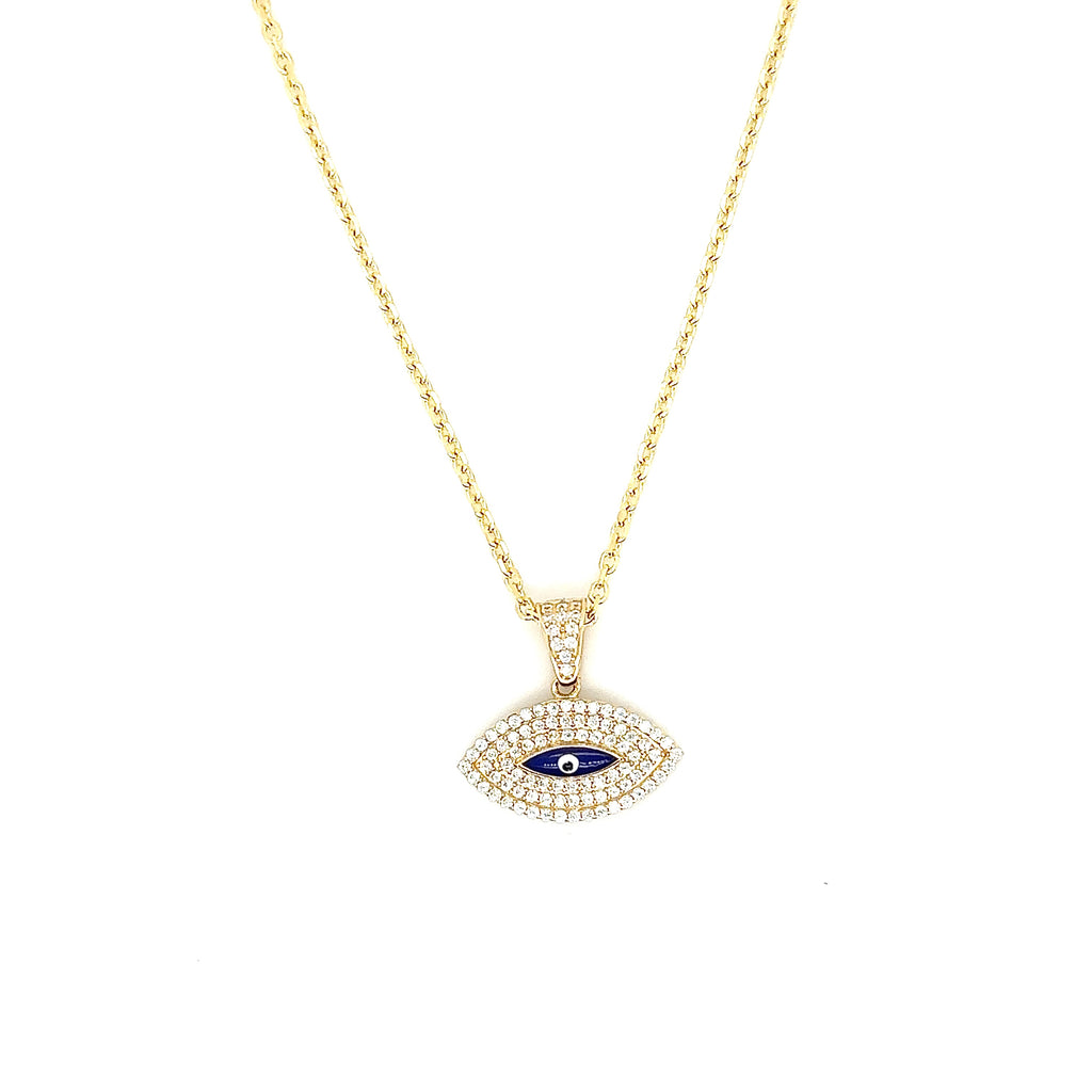 14K Real Gold Evil Eye Pendant image 3