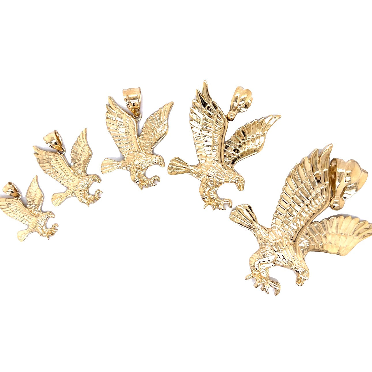 Solid 14K Real Gold Landing Eagle Pendant Charm, Pendants for Him image 0