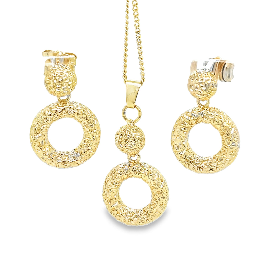 Elegant Gold-Plated Jewelry Set, Pendant Necklace, Necklace with Earrings image 0
