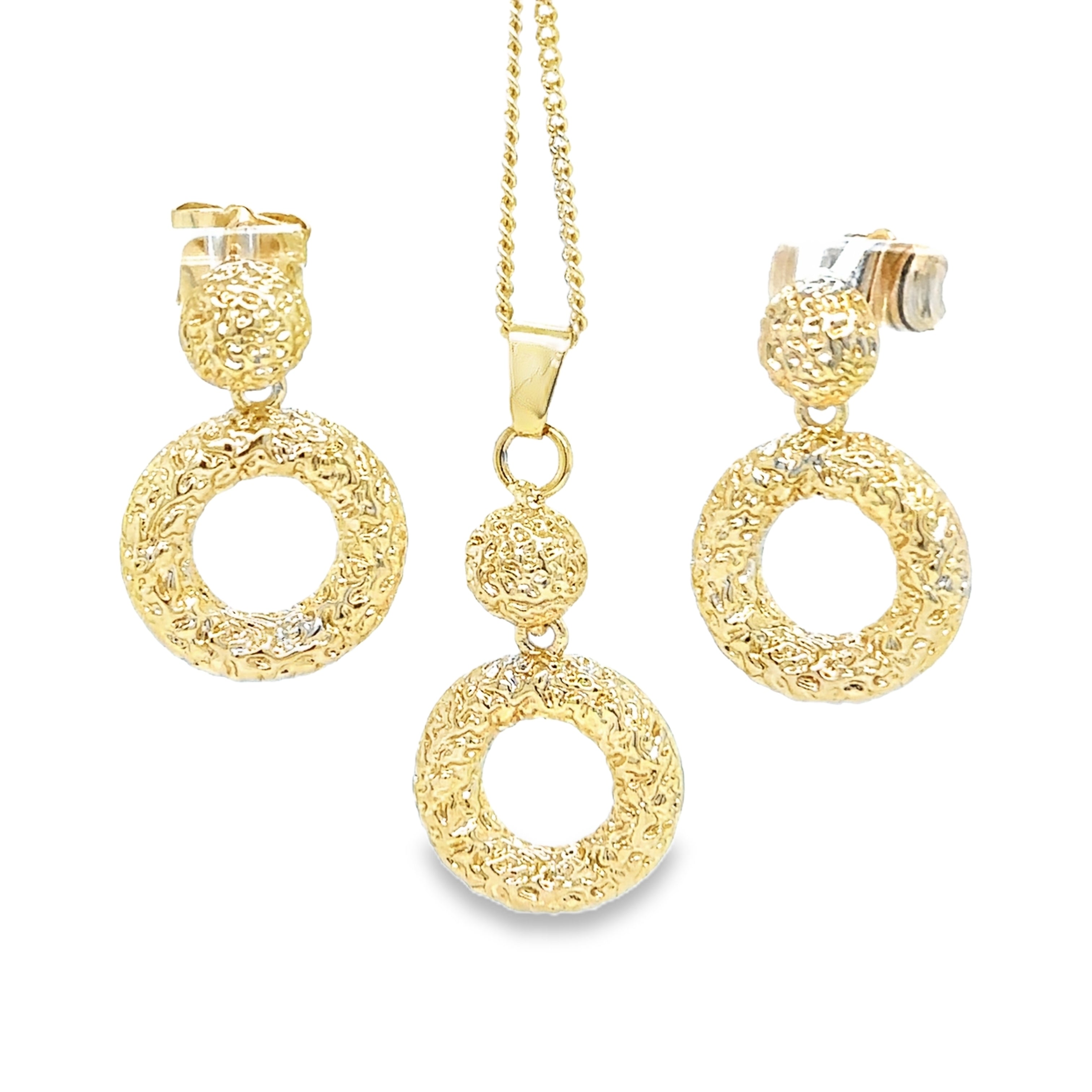 Elegant Gold-Plated Jewelry Set, Pendant Necklace, Necklace with Earrings image 0
