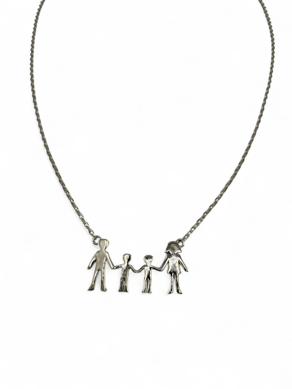 Sterling Silver Family Necklace-Mom Dad & Kids Pendant image 3