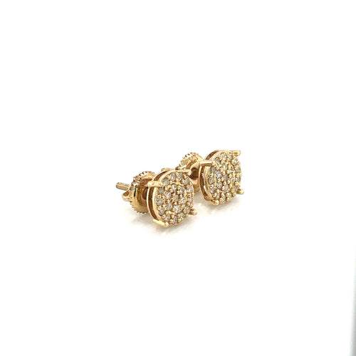 14k Gold 0,42Ct Diamond Earrings, Real Diamond Earrings,14K Solid Gold Round Stu image 1