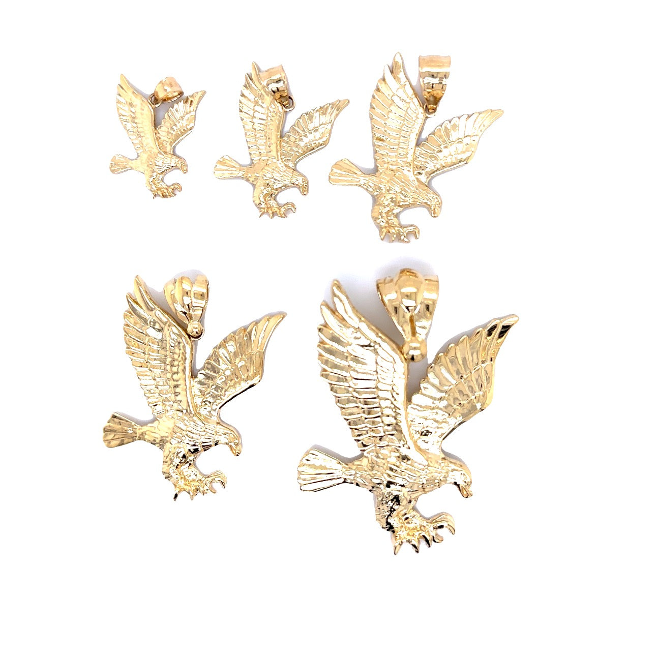 Solid 14K Real Gold Landing Eagle Pendant Charm, Pendants for Him image 8