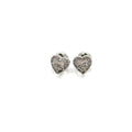 14k Gold 0,18Ct Diamond Earrings, Real Diamond Earrings, 14K Solid Gold Heart Ea image 0