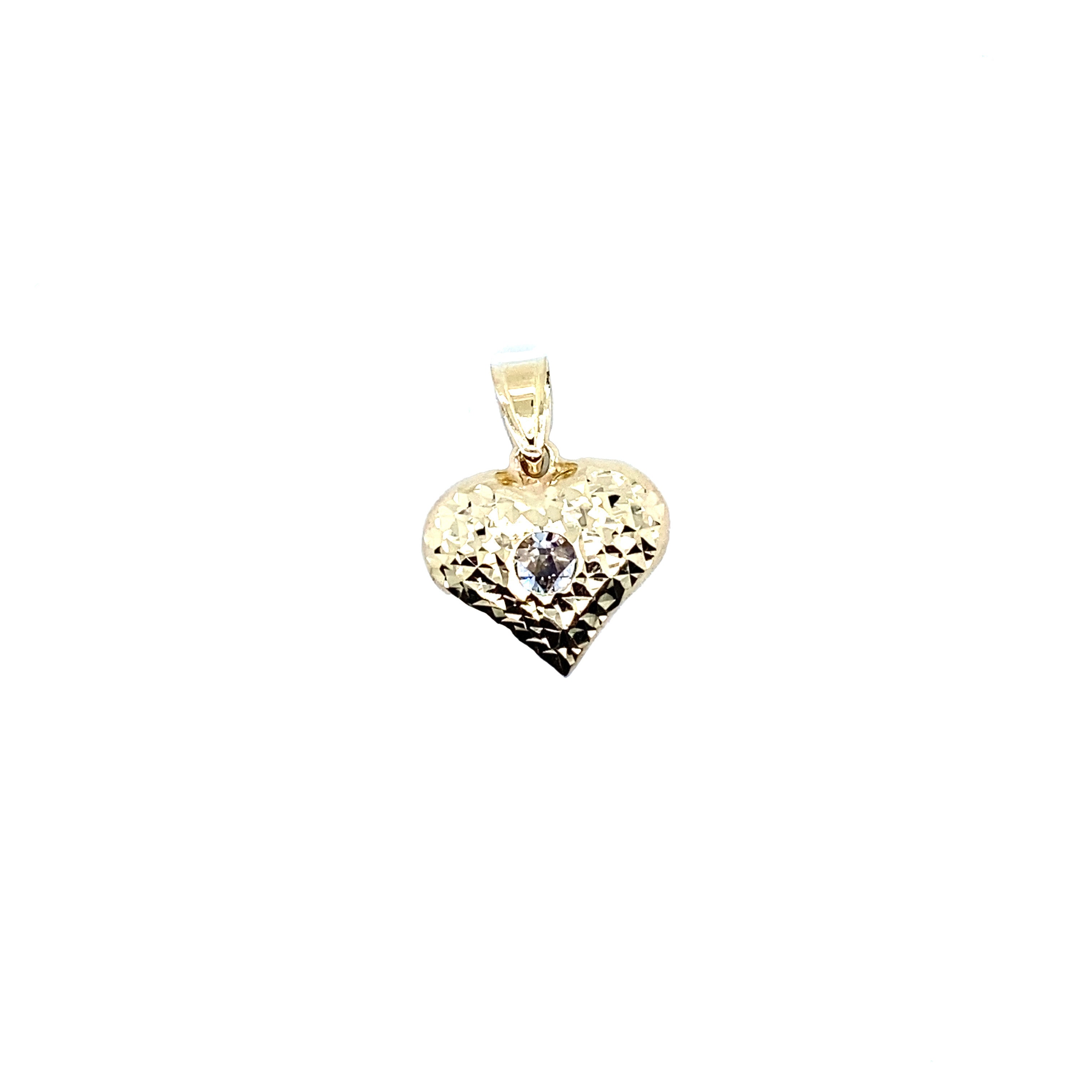 Diamond Cut Heart Pendant in 14K Real Gold image 0