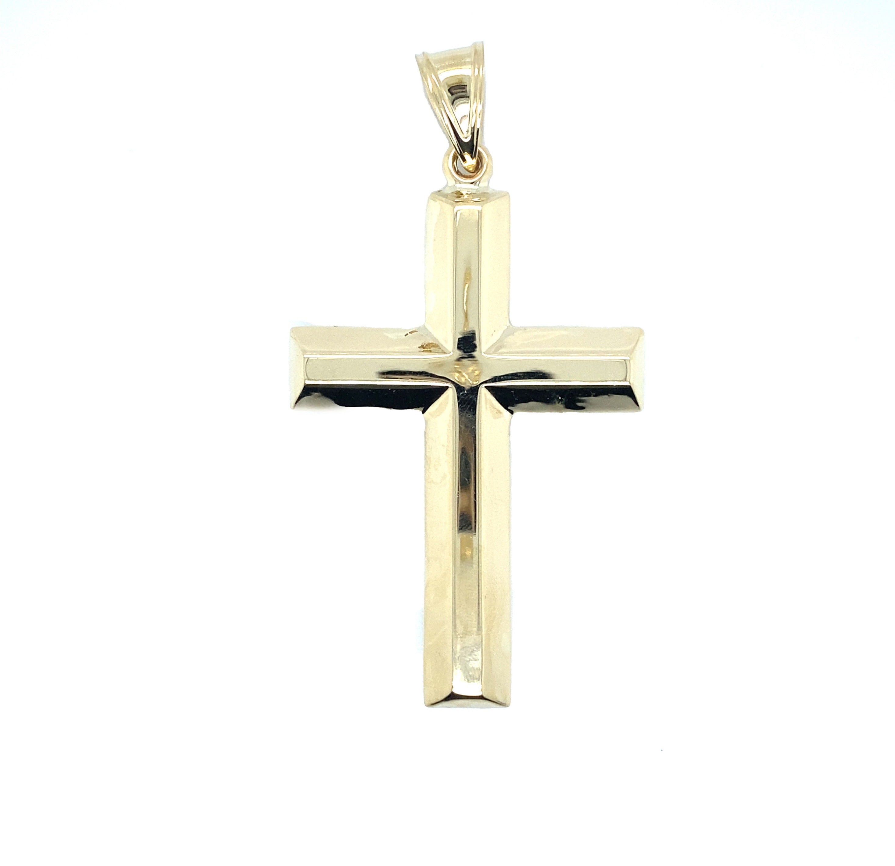 Diamond Cut Cross Pendant in 14K Real Gold image 1