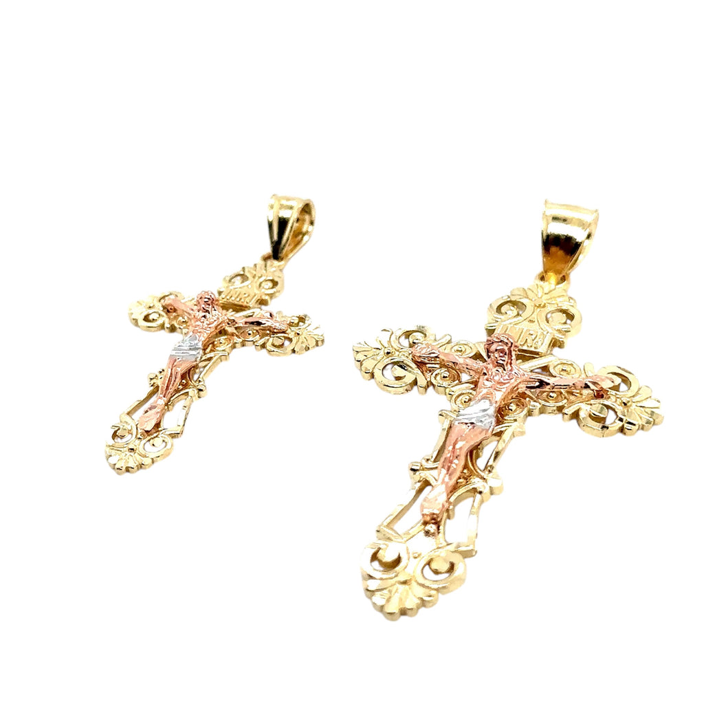 14K Real Gold Cross Pendant - Gold Crucifix Pendant - Unisex Crucifix Pendant  - image 4