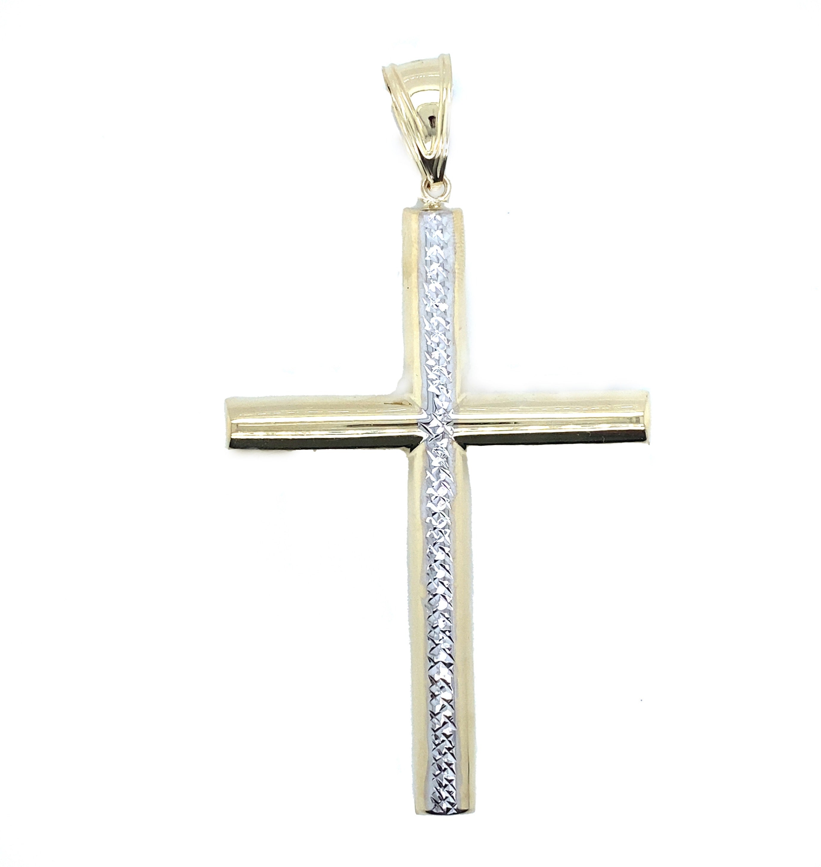 Diamond Cut Cross Pendant in 14K Real Gold image 0