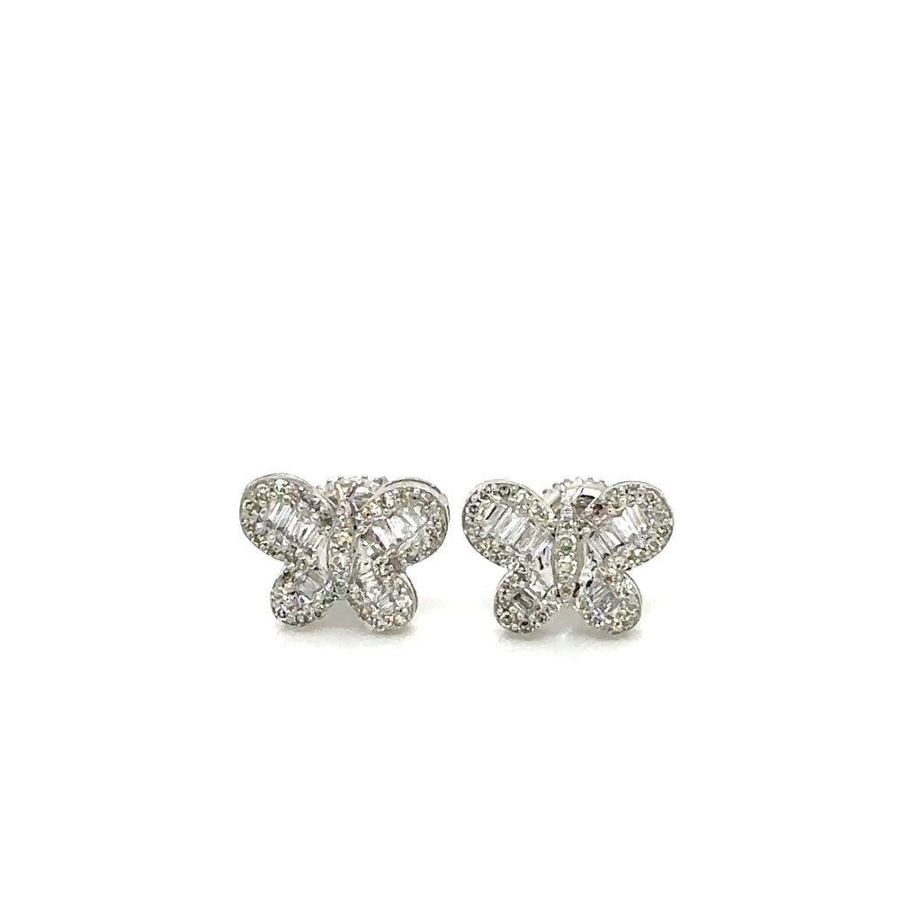 14k Gold 0,57Ct Diamond Earrings, Real Diamond Earrings,14K Solid Gold butterfly image 3