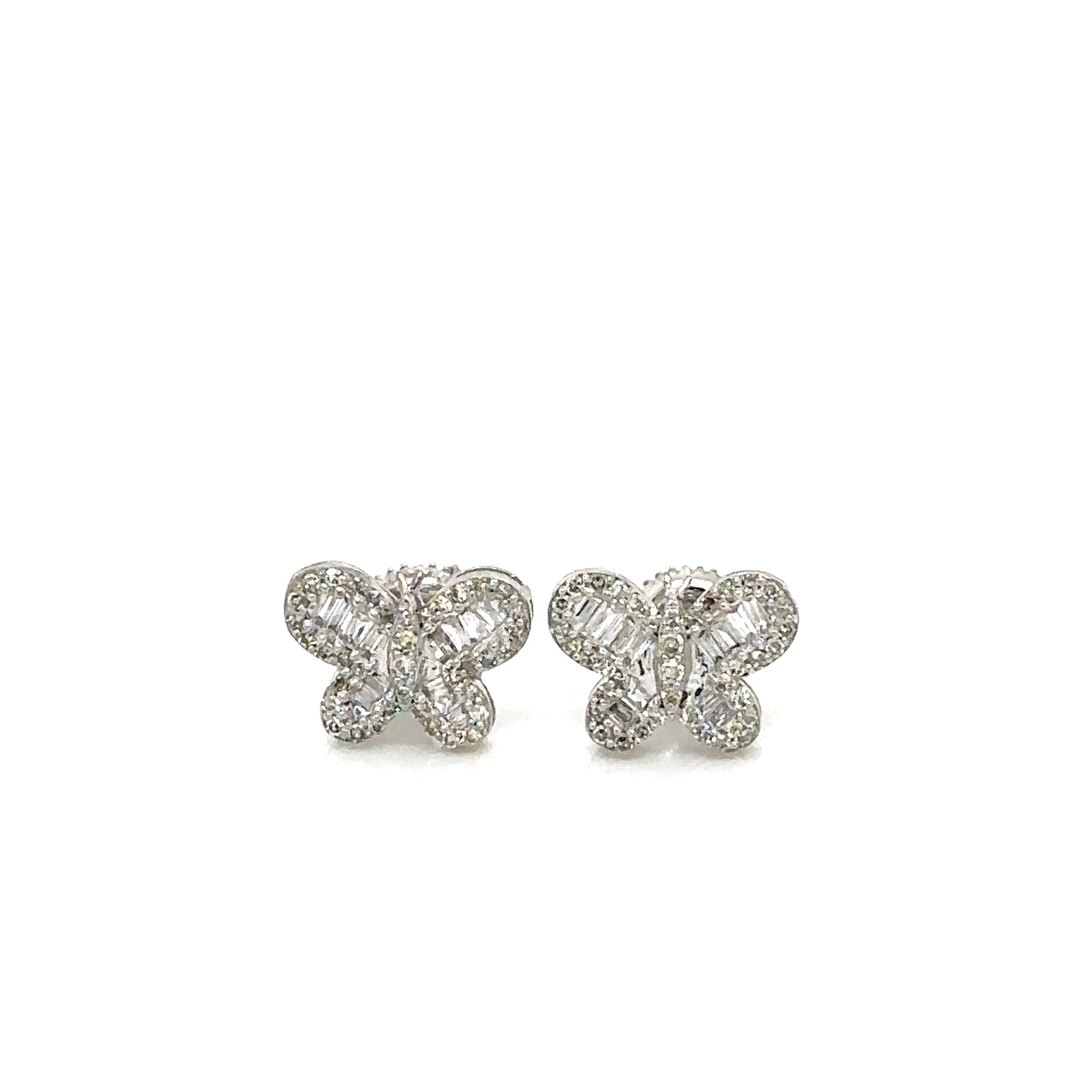 14k Gold 0,57Ct Diamond Earrings, Real Diamond Earrings,14K Solid Gold butterfly image 3