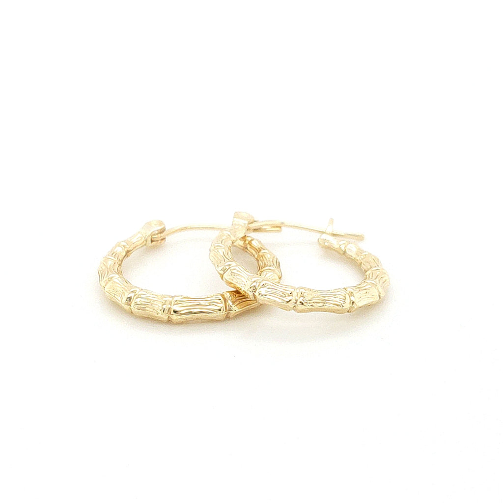 Bamboo Hoop Earring in Yellow Gold image 1