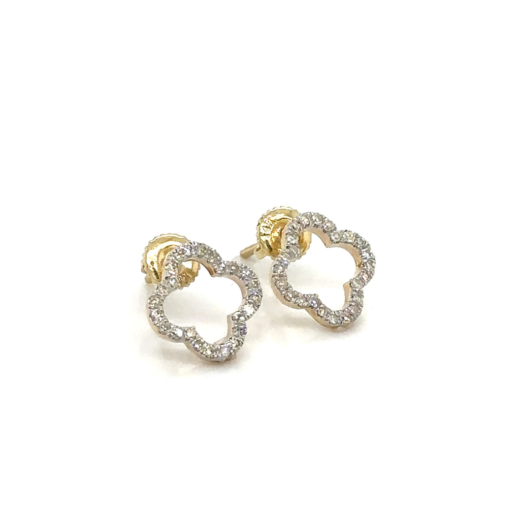 14k Gold 0,26Ct  Diamond Earrings, Real Diamond Earrings, 14K Solid Gold image 1