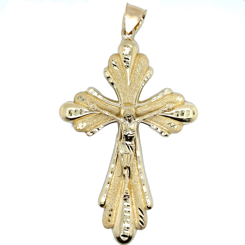 14K Real Gold Crucifix Pendant image 0