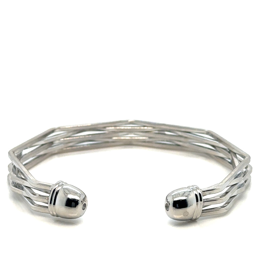 Set of Elegant Gold-Plated Multi-Tone Open Bangles, Wide Cuff Bracelet, Chunky image 3