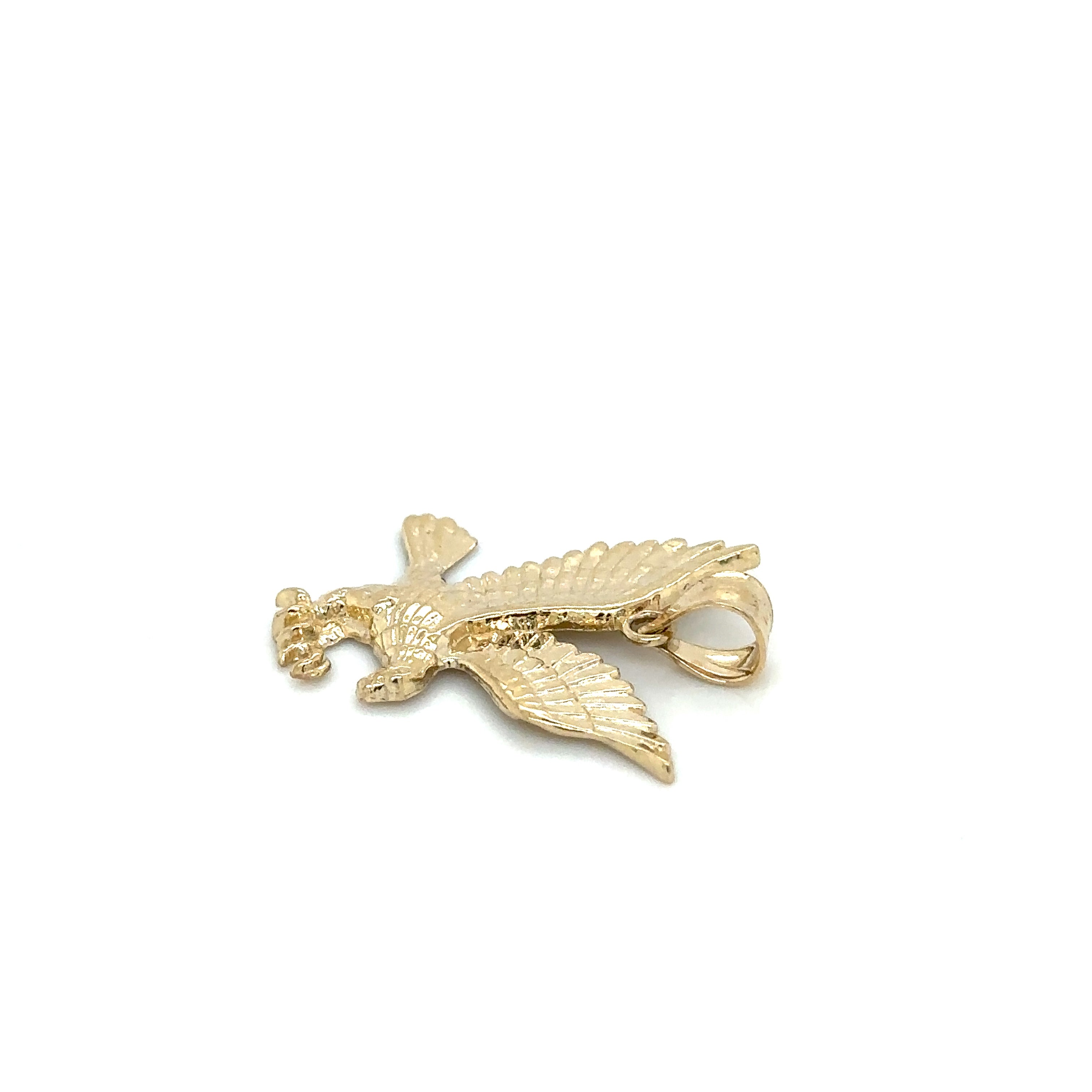 Solid 14K Real Gold Landing Eagle Pendant Charm, Pendants for Him image 4