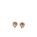 14k Gold 0,12Ct Diamond Earrings, Real Diamond Earrings,14K Solid Gold Heart Ear image 0
