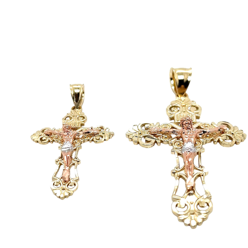 14K Real Gold Cross Pendant - Gold Crucifix Pendant - Unisex Crucifix Pendant  - image 3