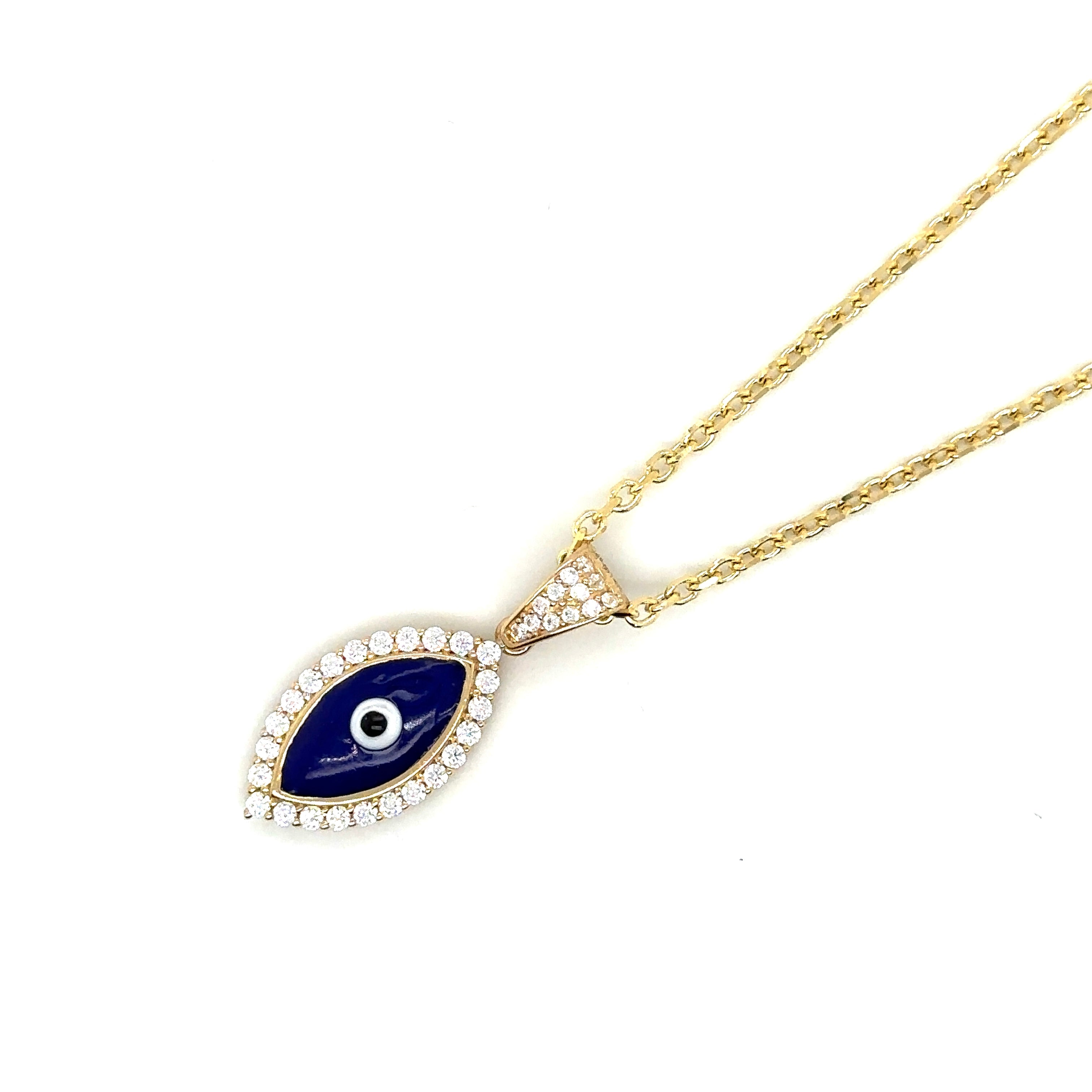 14K Real Gold Evil Eye Pendant image 3