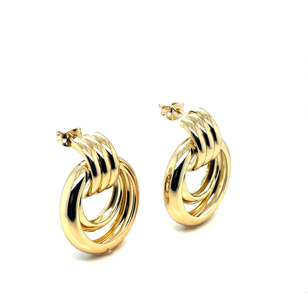 Elegant Gold-Plated Double Hoop Earrings image 3