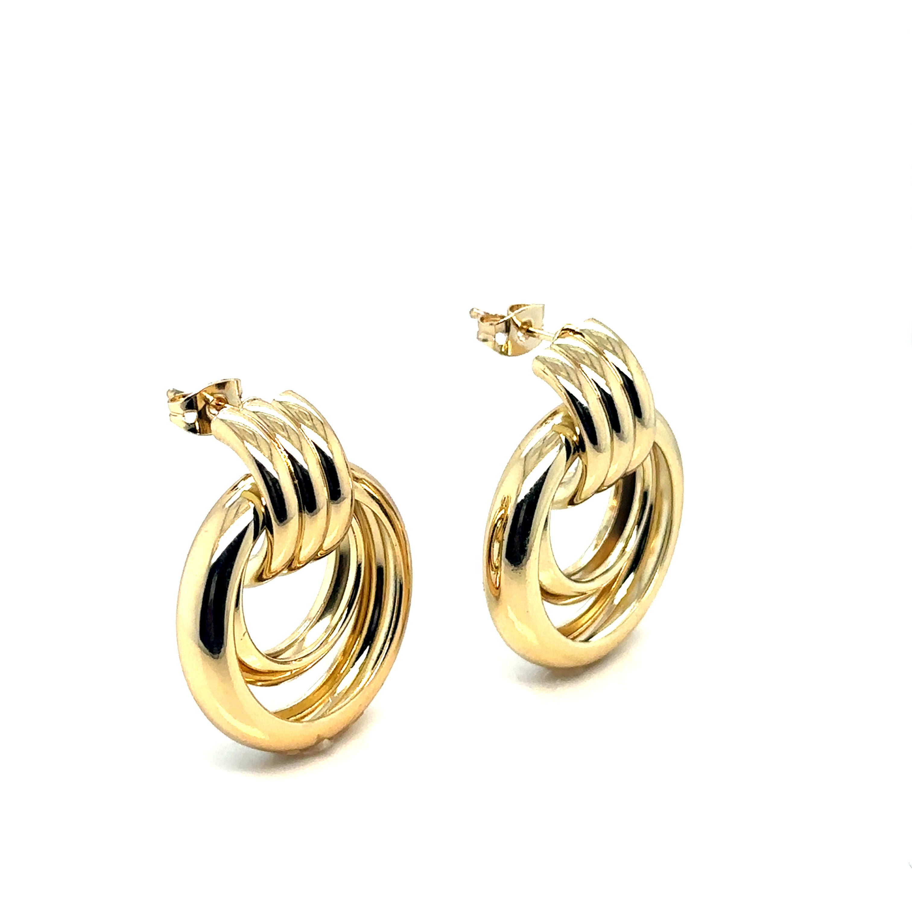 Elegant Gold-Plated Double Hoop Earrings image 3