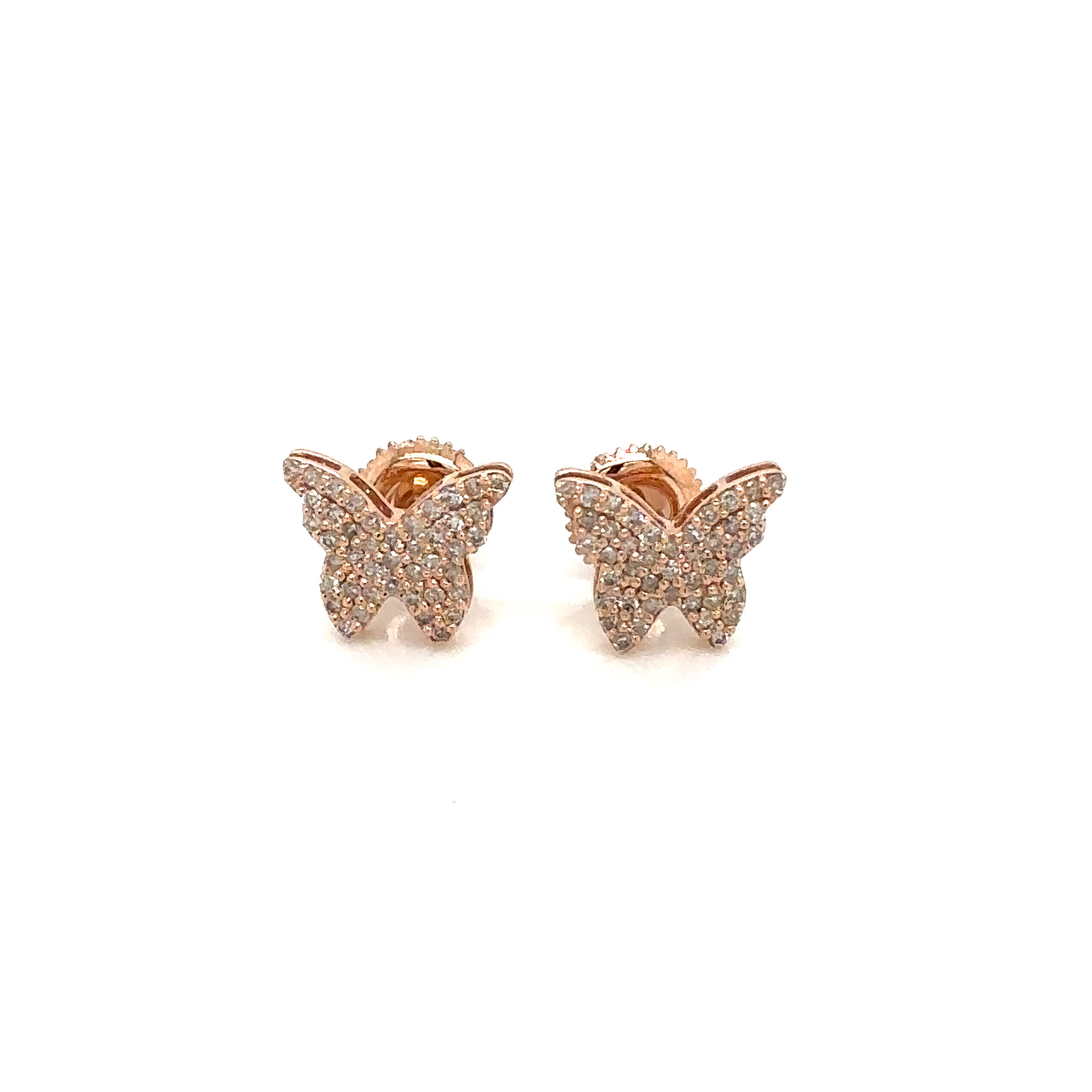 14k Gold 0,44Ct Diamond Earrings, Real Diamond Earrings,14K Solid Gold butterfly image 0