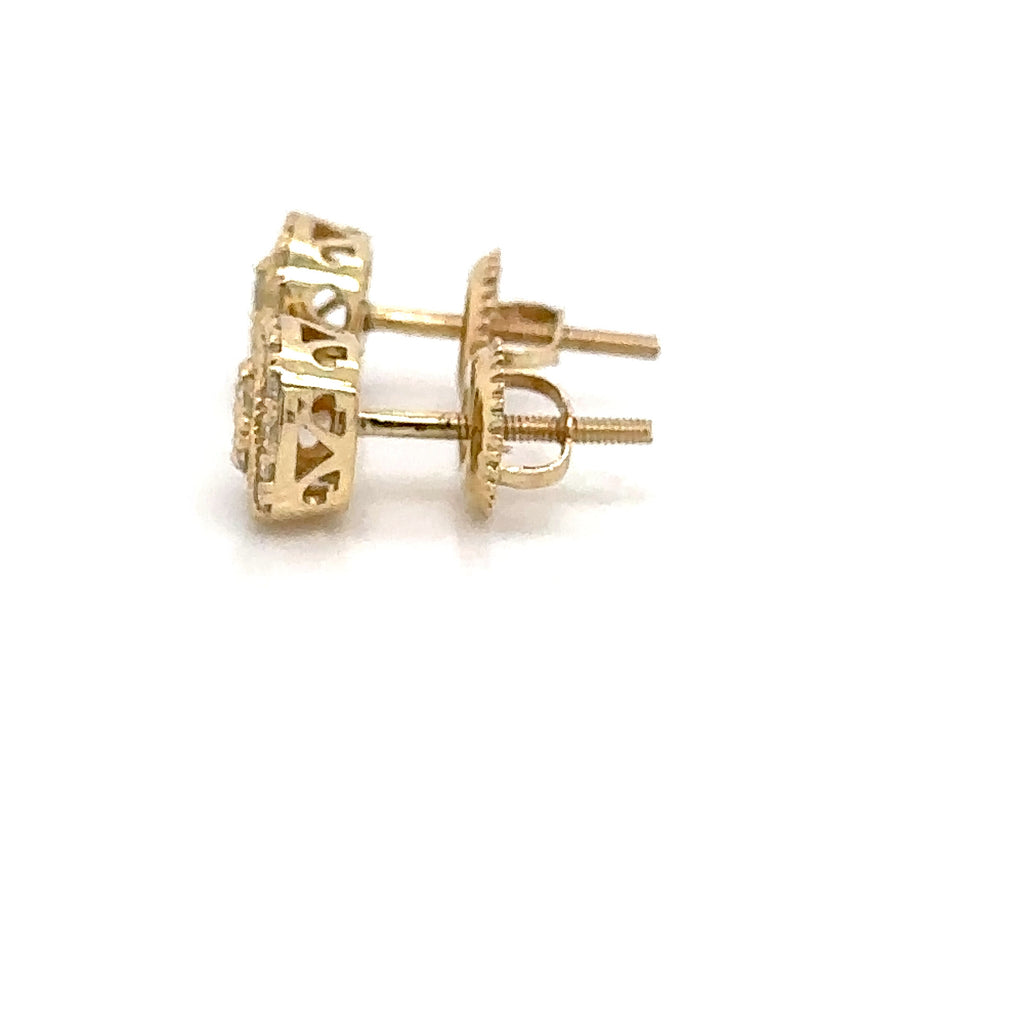 14k Gold 0,45Ct Diamond Earring,Real Diamond Earrings,14K Solid Gold Square Stud image 4