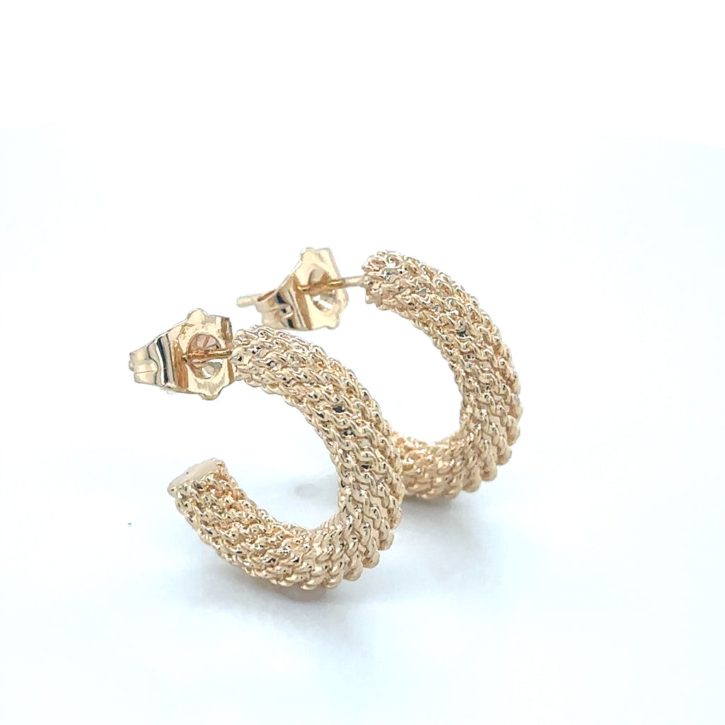 Elegant Textured Gold-Plated Hoop Earrings image 4