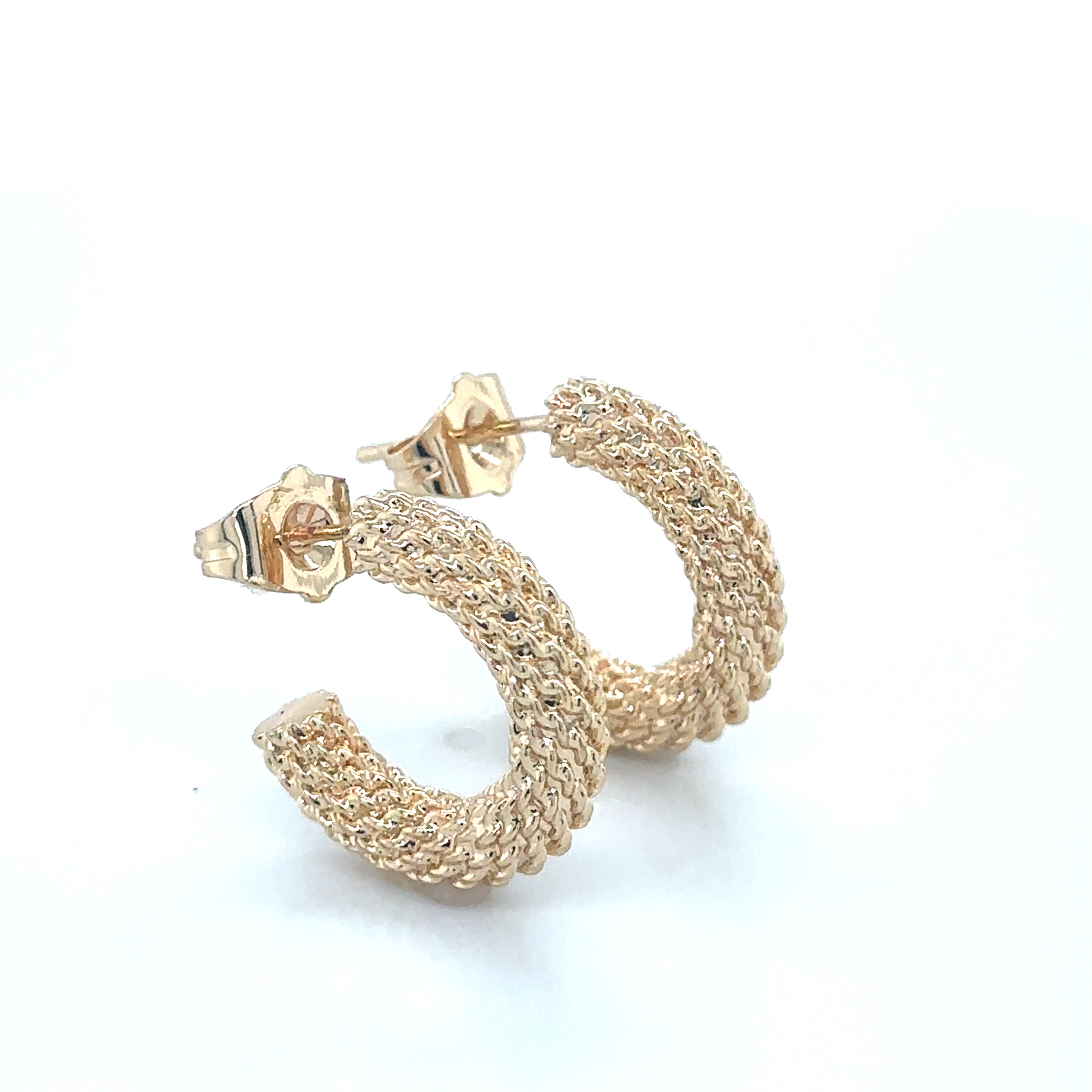 Elegant Textured Gold-Plated Hoop Earrings image 4