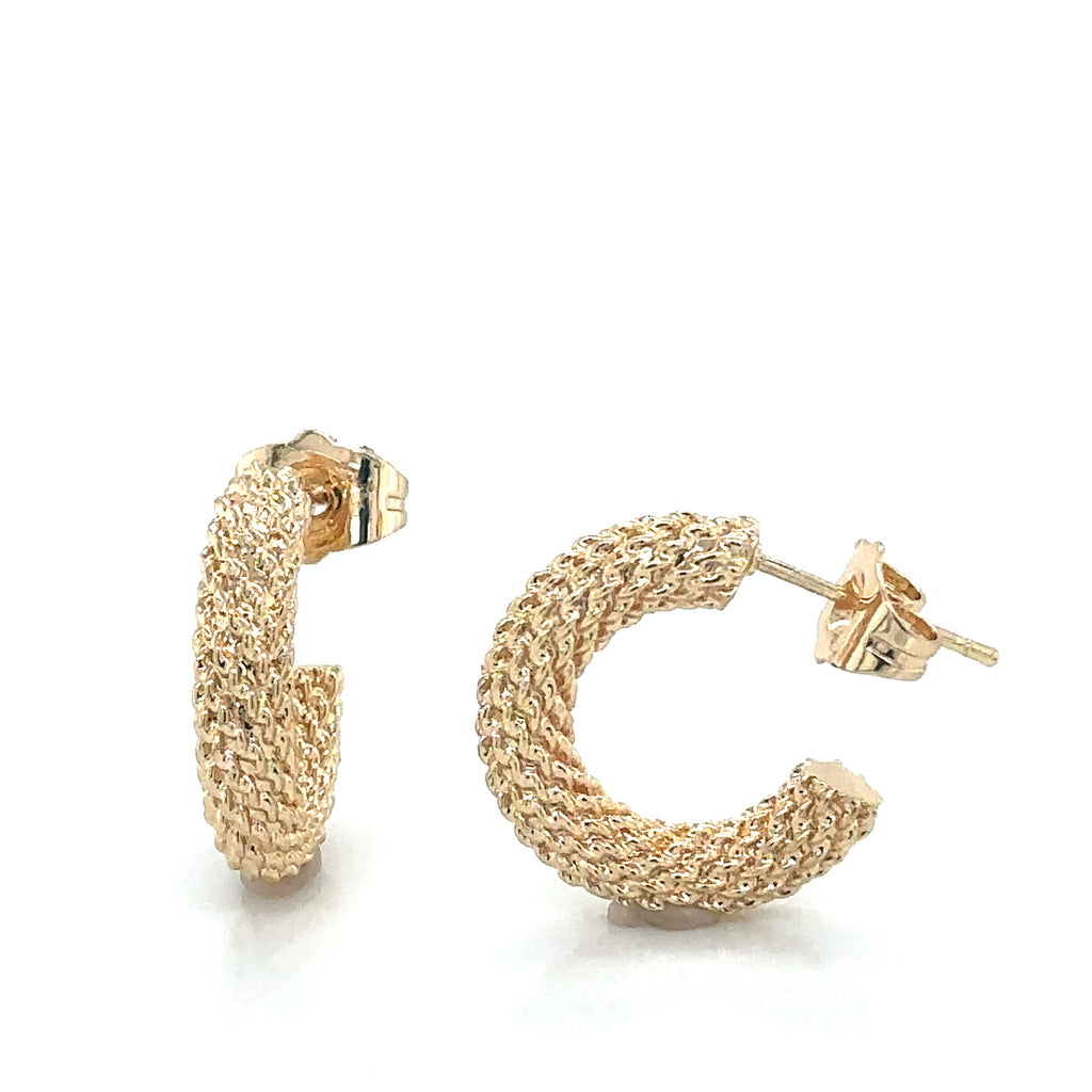 Elegant Textured Gold-Plated Hoop Earrings image 5
