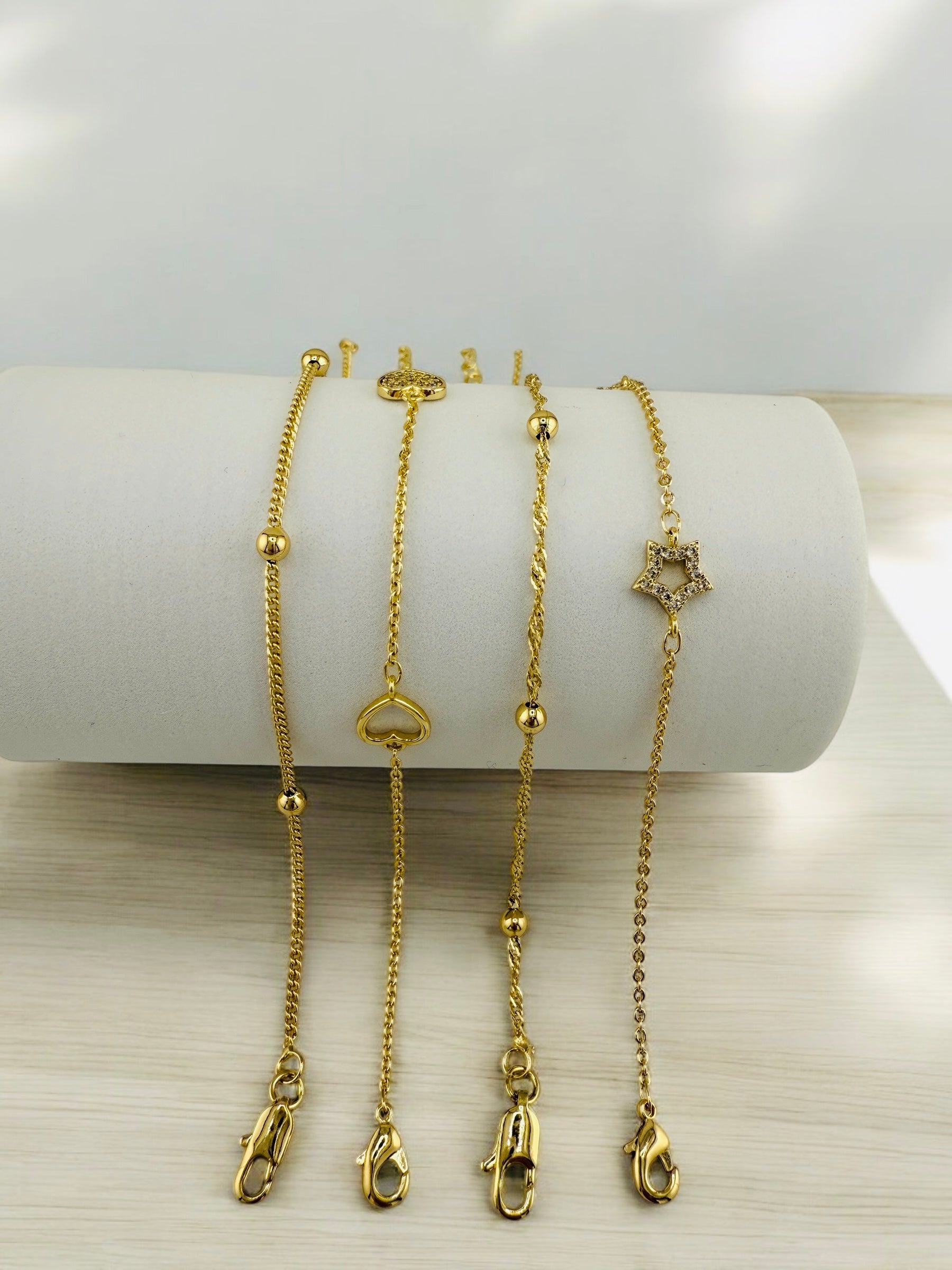 Starlight Gold-Plated Star Anklet image 1