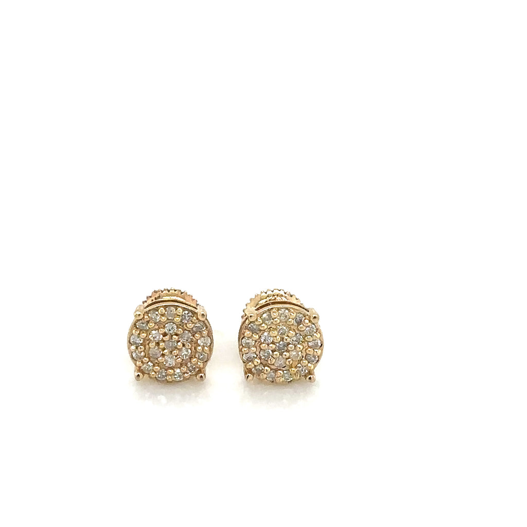 14k Gold 0,42Ct Diamond Earrings, Real Diamond Earrings,14K Solid Gold Round Stu image 0