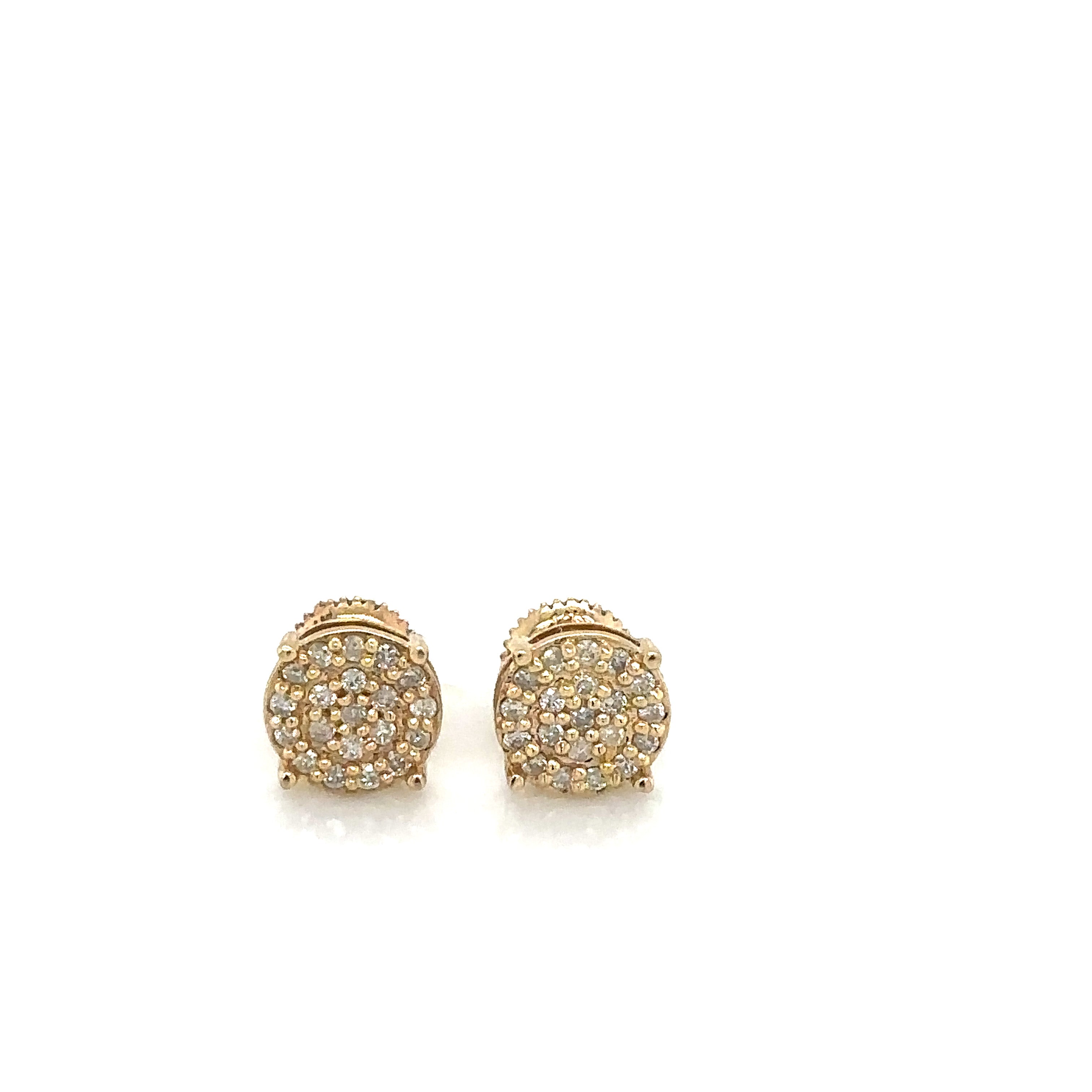 14k Gold 0,42Ct Diamond Earrings, Real Diamond Earrings,14K Solid Gold Round Stu image 0